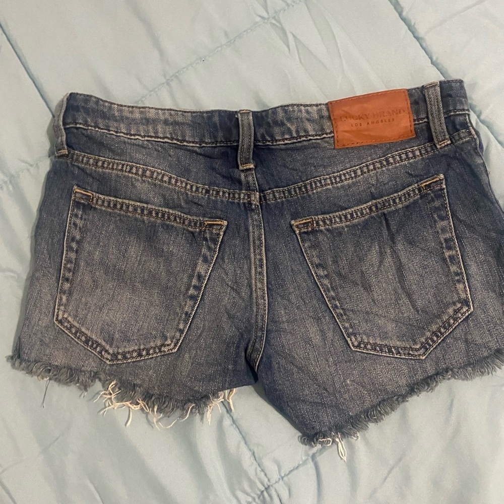 Lucky Brand Blue Jean Shorts Distressed Casual - Picture 5 of 12